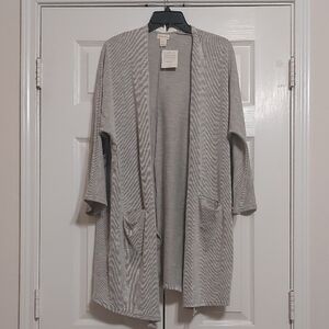 NWT Donni Anthropologie, Gray Striped Cardigan, one size fits all